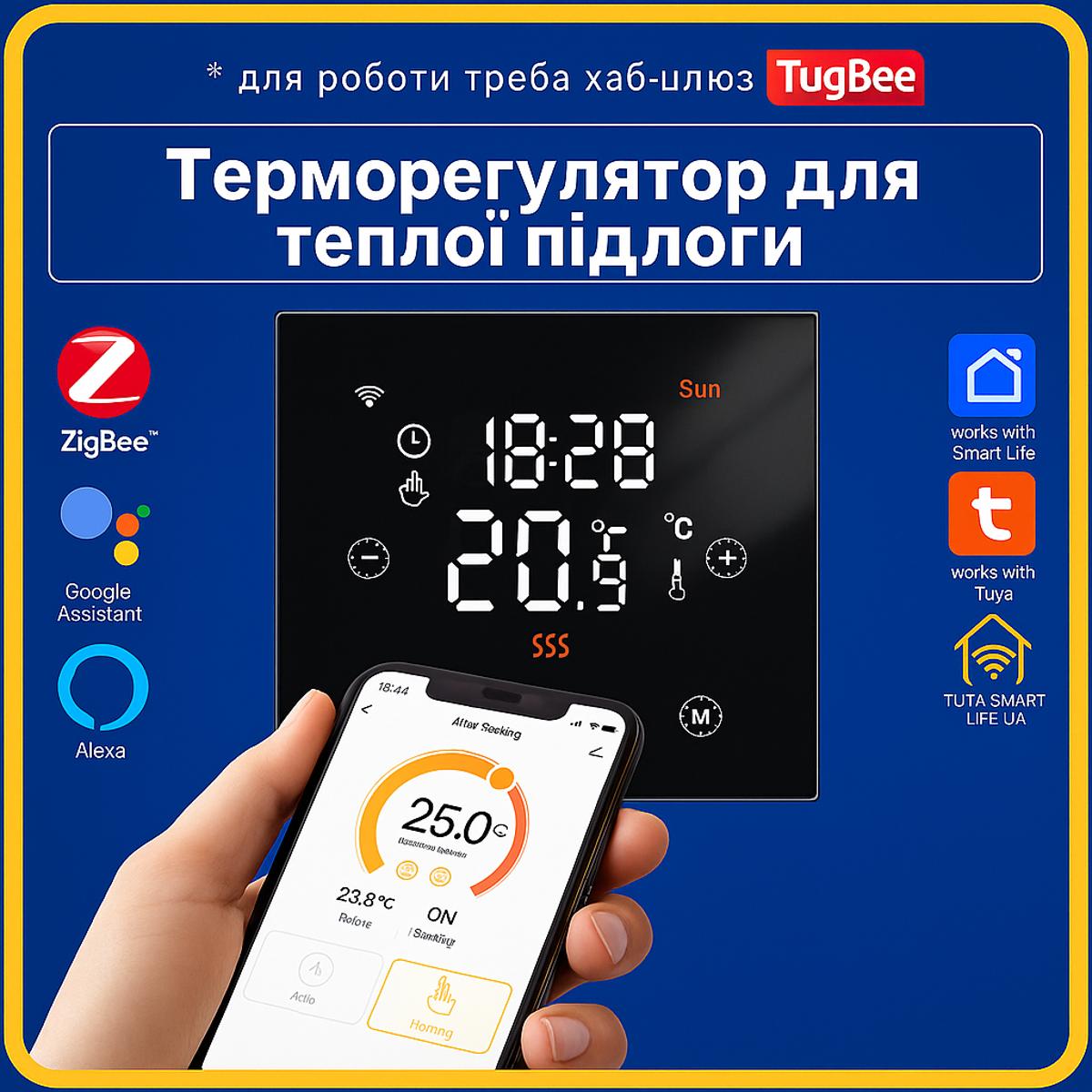 Терморегулятор для теплої підлоги (ZigBee) Tuya Smart Life