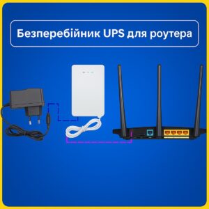 Безперебійник UPS для роутера, камер з роз'ємом DC 5.5*2.1 під 4 акамулятори АА