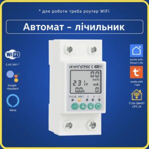 Розумний автомат вимикач на 2 полюси 63A 2-P (Wi-Fі) Tuya Smart Life UA