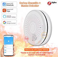 Датчик диму та чадного газу ZigBee Tuya Smart Life з сигналізацією 85дБ і сповіщеннями на смартфоні - Зображення 2