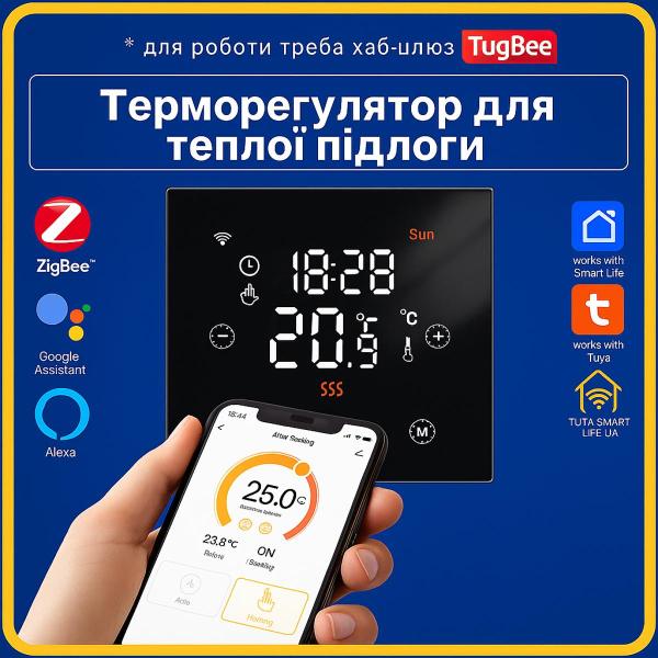 Терморегулятор для теплої підлоги (ZigBee) Tuya Smart Life