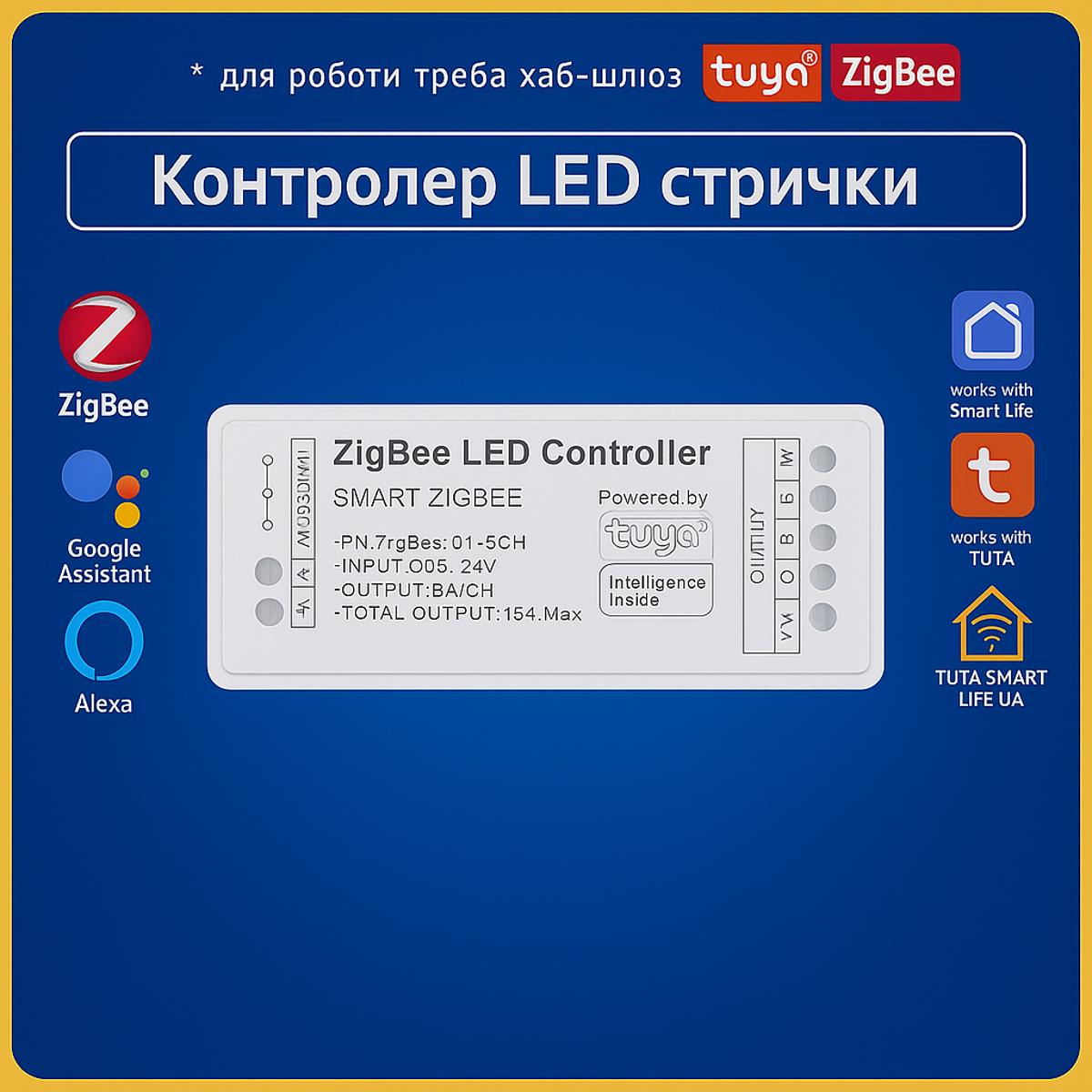 Розумний LED контроллер для стрічки (ZigBee) Tuya Smart Life