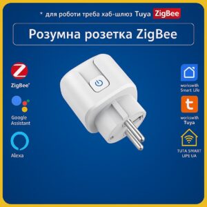 Розумна розетка з моніторингом електроенергії 16-20A (ZigBee) Tuya Smart Life