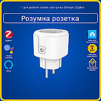 Розумна розетка 16-20А ZigBee 3.0 з енергомоніторингом, підтримка Zigbee2MQTT і Home Assistant