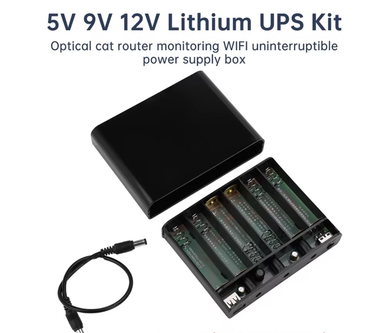 Універсальний безперебійник, Powerbank (під 6 АКБ), повербанк, UPS для роутера, камер ітд з роз'ємом USB+2*DC - Зображення 2