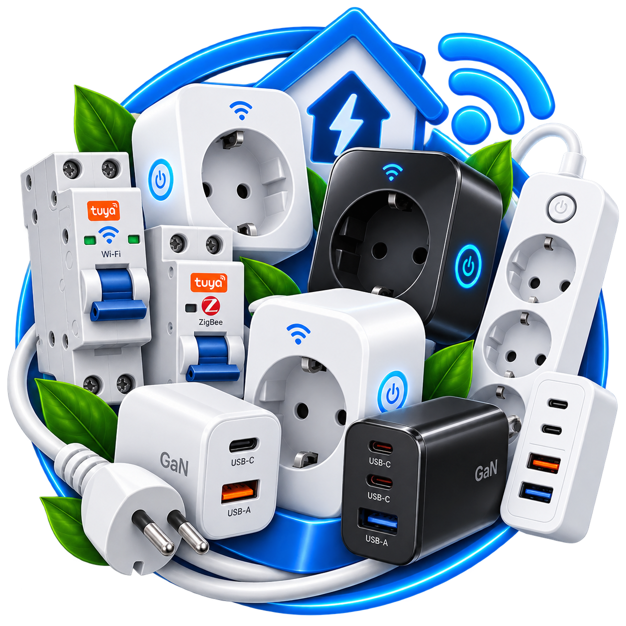 Розетки, автомати та USB адаптери